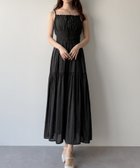 【ジュノア/JUNOAH】のmipiarl ワッシャーシャーリングティアードキャミワンピース ブラック|ID: prp329100004523433 ipo3291000000031997569