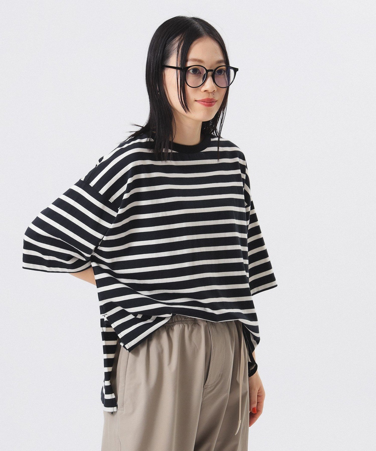 【ビームス ウイメン/BEAMS】の【7/25新規値下げ】ボーダー ビッグ ショートスリーブ インテリア・キッズ・メンズ・レディースファッション・服の通販 founy(ファニー) 　ファッション　Fashion　レディースファッション　Fashion for Women　ショート　Short, Short Length　シンプル　Simple, Minimal　スリーブ　Sleeve, Long Sleeve / Short Sleeve　定番　Standard, Basic Item　バランス　Balance, Style Balance　ビッグ　Big, Oversized　ボーダー　Border, Stripe　リラックス　Relax, Relaxed Fit　ワイド　Wide, Wide Fit　おすすめ　Recommended / Our Picks　BLK/IVORY|ID: prp329100004523443 ipo3291000000033271791