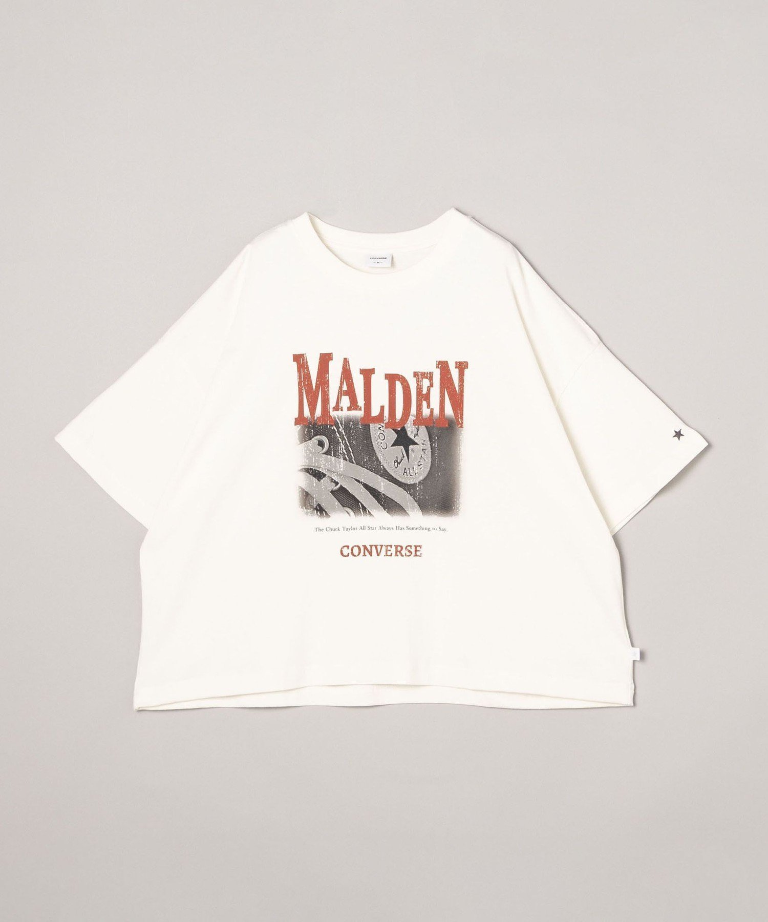 【コーエン/COEN】の【WEB限定】CONVERSE シューズプリントTシャツ インテリア・キッズ・メンズ・レディースファッション・服の通販 founy(ファニー) 　ファッション　Fashion　レディースファッション　WOMEN　おすすめ　Recommend　グラフィック　Graphic　シューズ　Shoes　プリント　Print　モチーフ　Motif　リラックス　Relax　ルーズ　Loose　ワイド　Wide　半袖　Short Sleeve　OFF WHITE|ID: prp329100004523448 ipo3291000000031997722