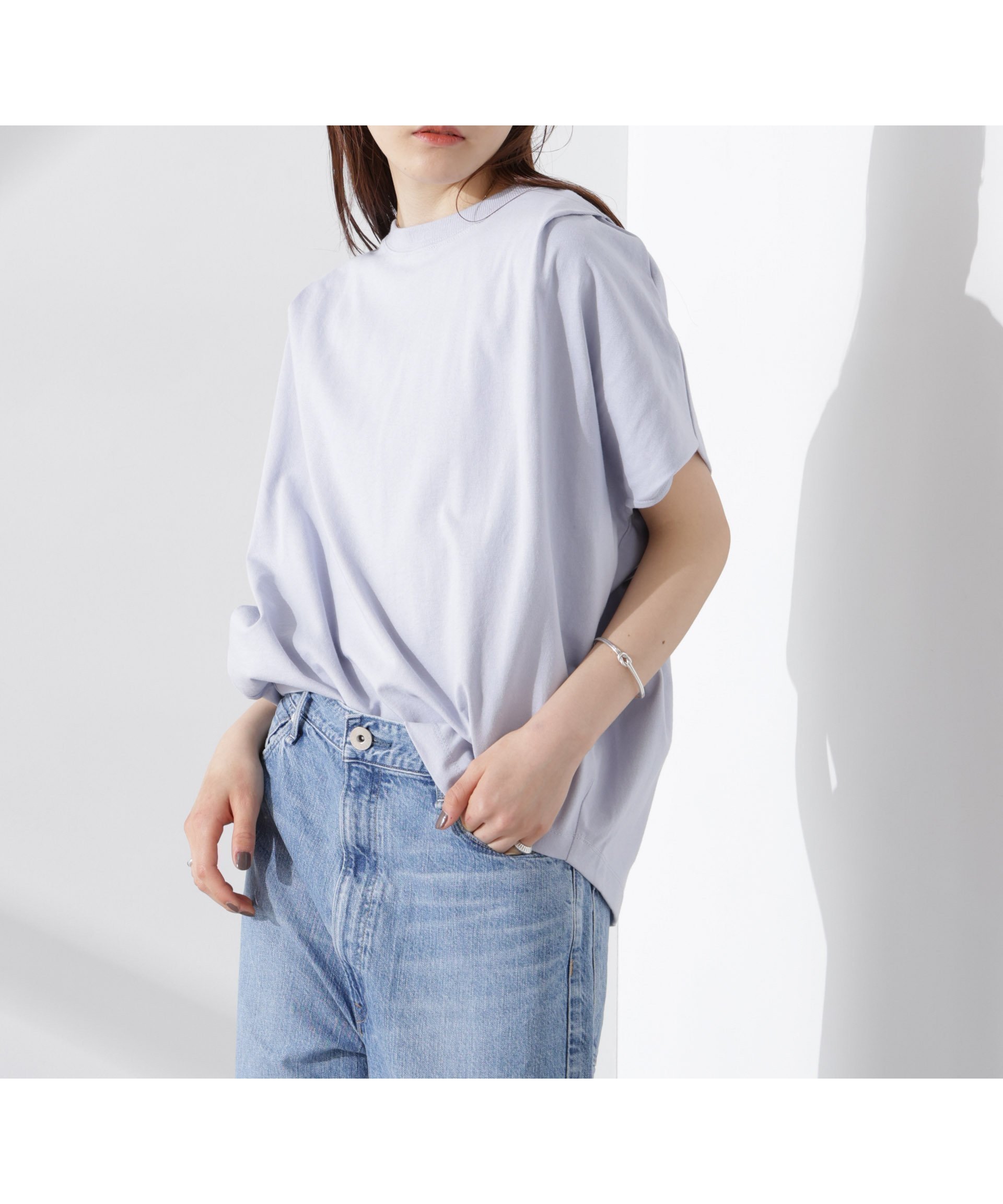【ナノ ユニバース/nano universe】の変形スリーブカットトップス インテリア・キッズ・メンズ・レディースファッション・服の通販 founy(ファニー) 　ファッション　Fashion　レディースファッション　WOMEN　トップス・カットソー　Tops/Tshirt　春　Spring　カットソー　Cut And Sew　サンダル　Sandals　デニム　Denim　定番　Standard　ボトム　Bottom　リラックス　Relax　おすすめ　Recommend　夏　Summer　ビジネス 仕事 通勤　Business　2025年　2025　2025春夏・S/S　Ss,Spring/Summer,2025　L.ブルー1|ID: prp329100004523452 ipo3291000000031997772