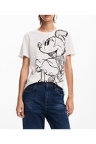 【デシグアル/Desigual】のMICKEYDRAWING Tシャツショートスリーブ 人気、トレンドファッション・服の通販 founy(ファニー) ファッション Fashion レディースファッション Fashion for Women トップス・カットソー Cut & Sew Tops シャツ・ブラウス・オフィスカジュアル Elegant Blouses & Button-Ups ロングTシャツ・Tシャツ Longline T-Shirts & Tees おすすめ Recommended / Our Picks ショート Short, Short Length シンプル Simple, Minimal スリーブ Sleeve, Long Sleeve / Short Sleeve プリント Print, Printed Pattern 人気 Popular, Best Seller 半袖 Short Sleeve, Half Sleeve thumbnail ホワイト/1001|ID: prp329100004523468 ipo3291000000033517709