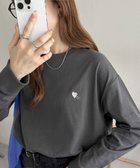 【ディスコート/Discoat】の【新色追加!/WEB限定】ハート刺繍ワンポイントロンT チャコールグレー|ID: prp329100004523472 ipo3291000000031997945