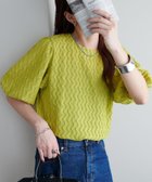 【ディスコート/Discoat】の【WEB限定】ウェーブジャガード袖ボリュームプルオーバー グリーンイエロー|ID: prp329100004523473 ipo3291000000031997954