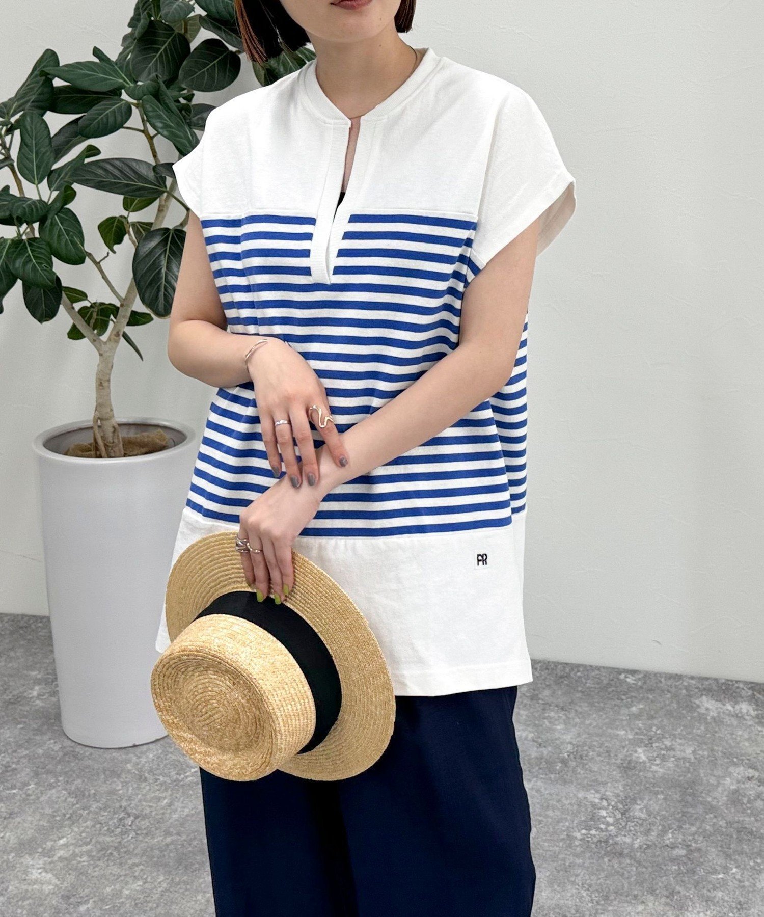 【その他のブランド/Other】のスキッパーフレンチボーダープルオーバーカットソー 人気、トレンドファッション・服の通販 founy(ファニー) 　ファッション　Fashion　レディースファッション　WOMEN　トップス・カットソー　Tops/Tshirt　プルオーバー　Pullover　カットソー　Cut and Sewn　2024年　2024　2024春夏・S/S　Ss,Spring/Summer,2024　おすすめ　Recommend　シンプル　Simple　スキッパー　Skipper　スラックス　Slacks　スリーブ　Sleeve　デニム　Denim　フレンチ　French　ベーシック　Basic　ボーダー　Border　夏　Summer　春　Spring　S/S・春夏　Ss・Spring/Summer　 other-1|ID: prp329100004523477 ipo3291000000031997978