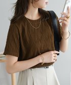 【ディスコート/Discoat】の立体ジャガード5分袖 ブラウン|ID: prp329100004523478 ipo3291000000031997985
