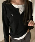 【チェルカ/CERCA】のMEMECLE/【MEMECLE/メメクル】バイカラー レイヤード キーネック ロンT 人気、トレンドファッション・服の通販 founy(ファニー) ファッション Fashion レディースファッション WOMEN トップス・カットソー Tops/Tshirt ロング / Tシャツ T-Shirts スポーティ Sporty スラックス Slacks デニム Denim プリーツ Pleats ワイド Wide ワンポイント One Point 定番 Standard 長袖 Long Sleeve thumbnail ブラック|ID: prp329100004523487 ipo3291000000031998097