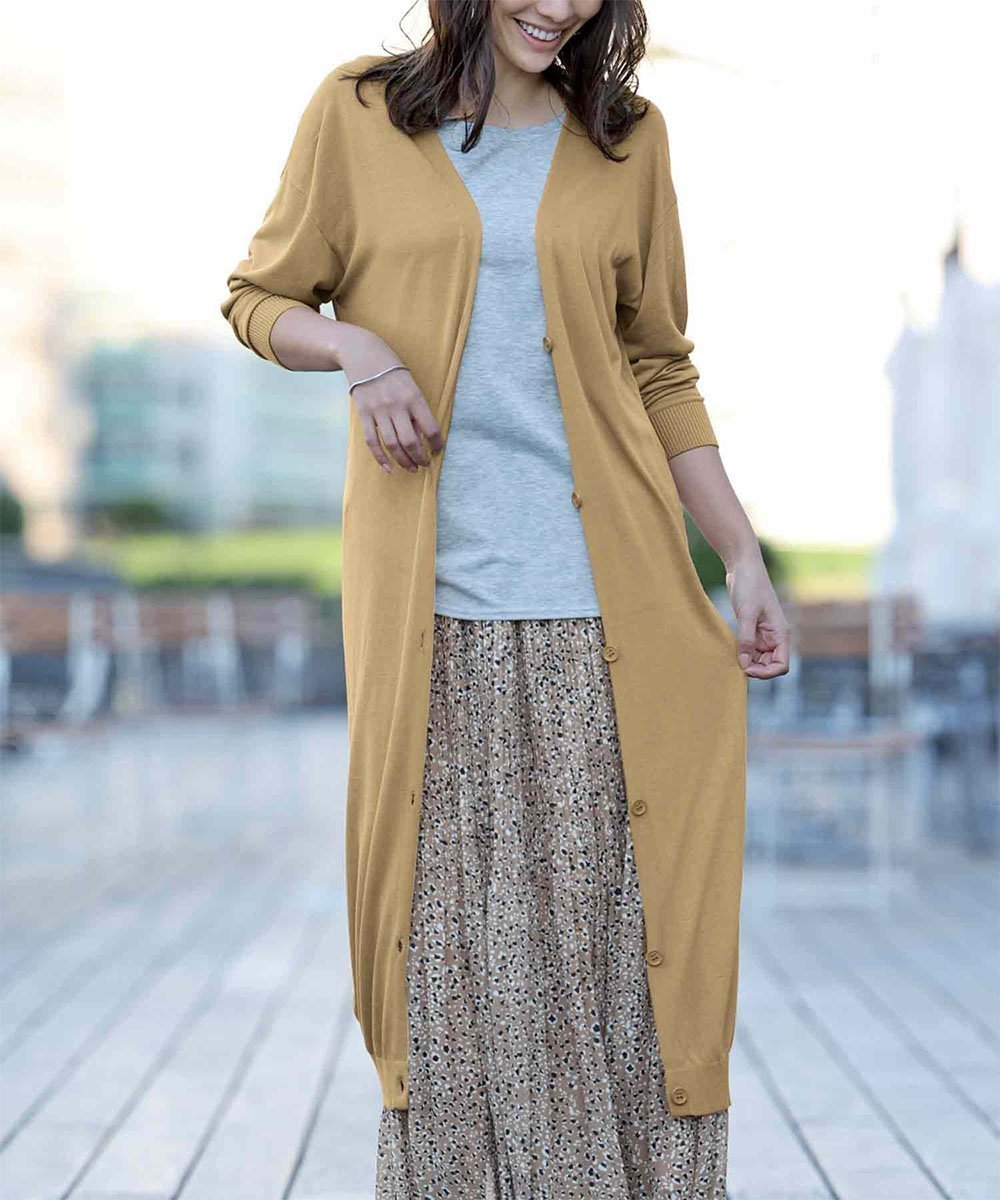 【ラナン/Ranan】のひんやり!UVロングニットカーデ インテリア・キッズ・メンズ・レディースファッション・服の通販 founy(ファニー) 　ファッション　Fashion　レディースファッション　WOMEN　トップス・カットソー　Tops/Tshirt　ニット　Knit Tops　スキニー　Skinny　フレアースカート　Flared Skirt　ボトム　Bottom　レギンス　Leggings　ワイド　Wide　夏　Summer　ベージュ|ID: prp329100004523508 ipo3291000000031998305