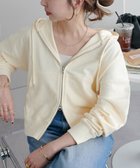 【ディスコート/Discoat】の刺繍ロゴショート丈ジップパーカー アイボリー|ID: prp329100004523511 ipo3291000000031998347