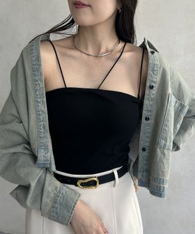【ゼヴォン/Thevon】のアシメストラップカップ付きキャミ 人気、トレンドファッション・服の通販 founy(ファニー) ファッション Fashion レディースファッション WOMEN トップス・カットソー Tops/Tshirt キャミソール / ノースリーブ No Sleeves 2025年 2025 2025春夏・S/S Ss,Spring/Summer,2025 インナー Inner カットソー Cut And Sew キャミ Cami キャミソール Camisole デニム Denim ラップ Wrap リラックス Relax 夏 Summer 定番 Standard 春 Spring |ID:prp329100004523522