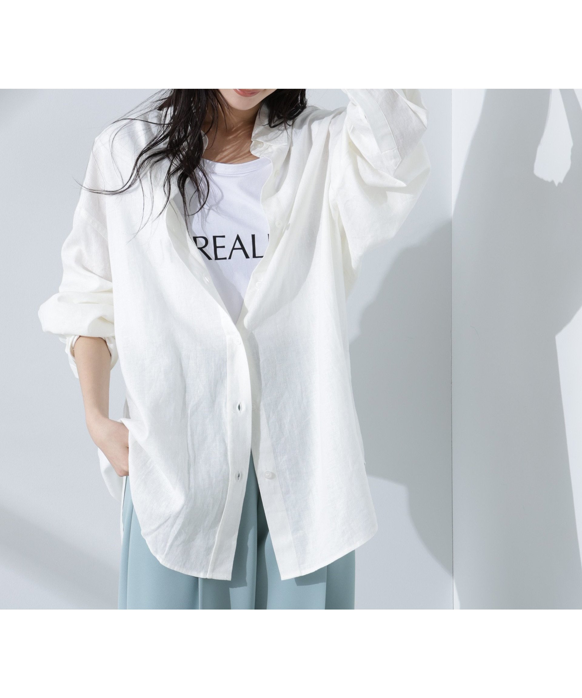 【ナノ ユニバース/nano universe】のAnti Smell Linen ベーシックワイドシャツ インテリア・キッズ・メンズ・レディースファッション・服の通販 founy(ファニー) 　ファッション　Fashion　レディースファッション　WOMEN　トップス・カットソー　Tops/Tshirt　シャツ/ブラウス　Shirts/Blouses　ウォッシャブル　Washable　エレガント 上品　Elegant　抗菌　Antibacterial　デニム　Denim　ポケット　Pocket　リラックス　Relax　ワイド　Wide　おすすめ　Recommend　ビジネス 仕事 通勤　Business　2025年　2025　2025春夏・S/S　Ss,Spring/Summer,2025　ホワイト|ID: prp329100004523540 ipo3291000000031998564