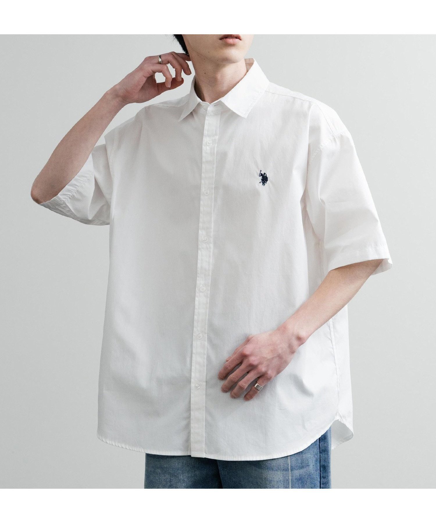 【ロッキーモンロー/Rocky Monroe】の【U.S. POLO ASSN./ユーエスポロアッスン】オーバーサイズ半袖シャツ インテリア・キッズ・メンズ・レディースファッション・服の通販 founy(ファニー) 　ファッション　Fashion　レディースファッション　WOMEN　トップス・カットソー　Tops/Tshirt　シャツ/ブラウス　Shirts/Blouses　カットソー　Cut And Sew　ショルダー　Shoulder　シンプル　Simple　ストライプ　Stripe　チェック　Check　ドロップ　Drop　バランス　Balance　ブロード　Broad　半袖　Short Sleeve　メンズ　Mens　無地　Plain Color　リラックス　Relax　ロング　Long　ワイド　Wide　再入荷　Restock/Back In Stock/Re Arrival　おすすめ　Recommend　10.ホワイト|ID: prp329100004523547 ipo3291000000031998609
