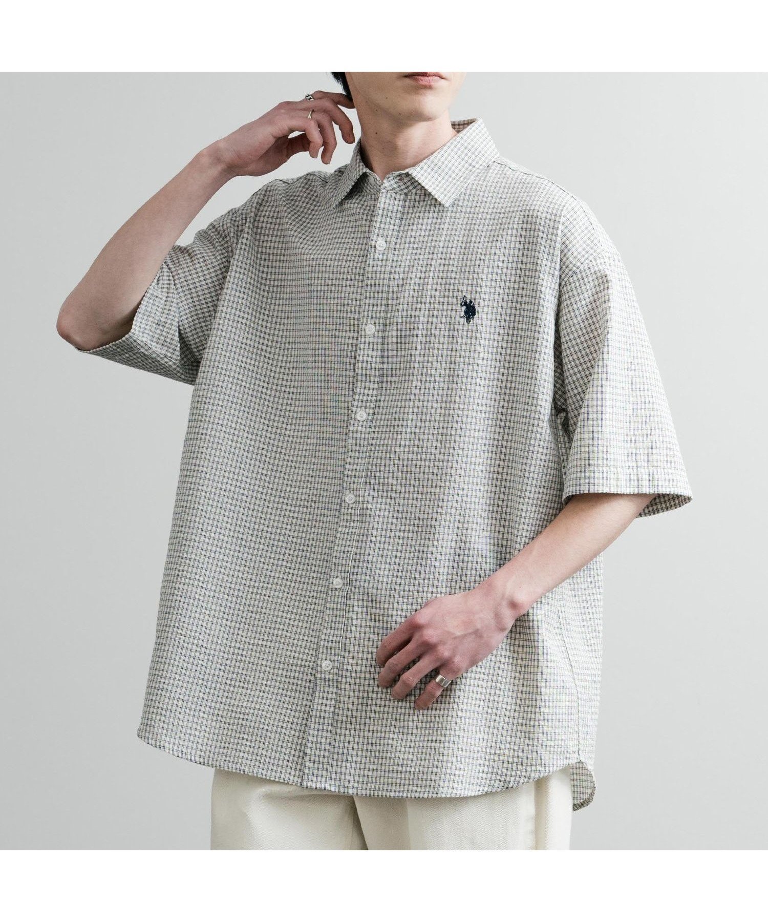 【ロッキーモンロー/Rocky Monroe】の【U.S. POLO ASSN./ユーエスポロアッスン】オーバーサイズ半袖シャツ インテリア・キッズ・メンズ・レディースファッション・服の通販 founy(ファニー) 　ファッション　Fashion　レディースファッション　WOMEN　トップス・カットソー　Tops/Tshirt　シャツ/ブラウス　Shirts/Blouses　カットソー　Cut And Sew　ショルダー　Shoulder　シンプル　Simple　ストライプ　Stripe　チェック　Check　ドロップ　Drop　バランス　Balance　ブロード　Broad　半袖　Short Sleeve　メンズ　Mens　無地　Plain Color　リラックス　Relax　ロング　Long　ワイド　Wide　再入荷　Restock/Back In Stock/Re Arrival　おすすめ　Recommend　11.アイボリー|ID: prp329100004523547 ipo3291000000031998610