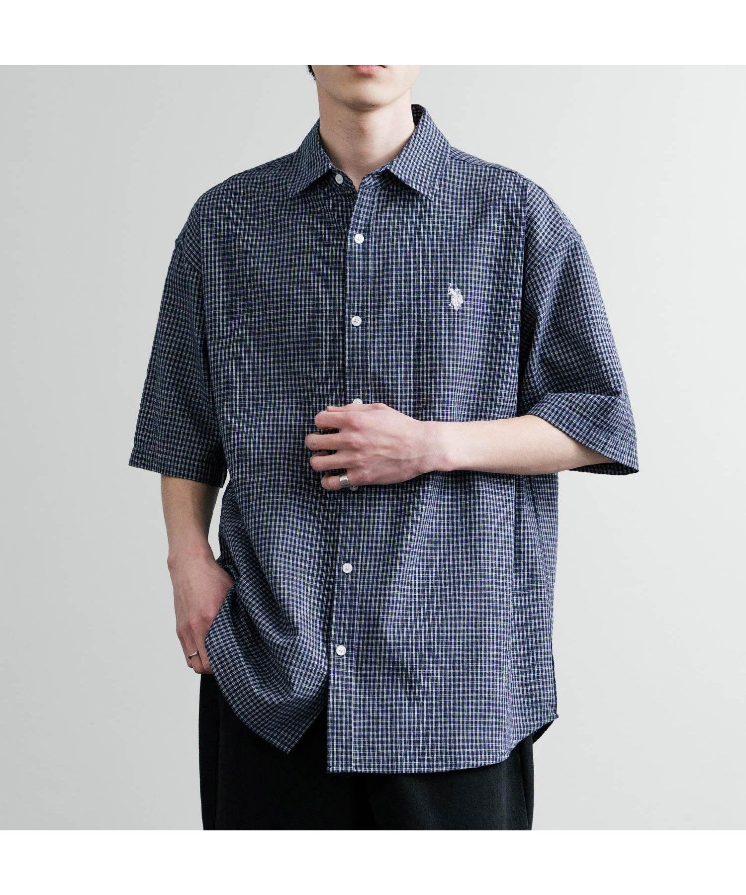【ロッキーモンロー/Rocky Monroe】の【U.S. POLO ASSN./ユーエスポロアッスン】オーバーサイズ半袖シャツ インテリア・キッズ・メンズ・レディースファッション・服の通販 founy(ファニー) 　ファッション　Fashion　レディースファッション　WOMEN　トップス・カットソー　Tops/Tshirt　シャツ/ブラウス　Shirts/Blouses　カットソー　Cut And Sew　ショルダー　Shoulder　シンプル　Simple　ストライプ　Stripe　チェック　Check　ドロップ　Drop　バランス　Balance　ブロード　Broad　半袖　Short Sleeve　メンズ　Mens　無地　Plain Color　リラックス　Relax　ロング　Long　ワイド　Wide　再入荷　Restock/Back In Stock/Re Arrival　おすすめ　Recommend　61.ネイビー|ID: prp329100004523547 ipo3291000000031998613