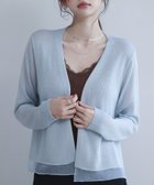 【セゾンドパピヨン/SAISON DE PAPILLON】のシアー裾サマーニットカーディガン 人気、トレンドファッション・服の通販 founy(ファニー) ファッション Fashion レディースファッション WOMEN トップス・カットソー Tops/Tshirt ニット Knit Tops カーディガン Cardigans インナー Inner カットソー Cut And Sew カーディガン Cardigan サマー Summer シアー Sheer シンプル Simple フロント Front ボレロ Bolero 夏 Summer 春 Spring S/S・春夏 Ss・Spring/Summer 透かし Watermark 長袖 Long Sleeve thumbnail ブルー|ID: prp329100004523552 ipo3291000000031998653