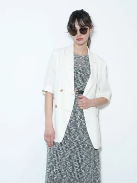 【テチチ/Te chichi】のハーフスリーブオーバーミドルジャケット《2025summer catalog item》 人気、トレンドファッション・服の通販 founy(ファニー) ファッション Fashion レディースファッション WOMEN アウター Coat Outerwear ジャケット Jackets 2025年 2025 2025春夏・S/S Ss,Spring/Summer,2025 ジャケット Jacket ダブル Double トレンド Trend リラックス Relax ワッシャー Washer 夏 Summer 雑誌 Magazine |ID:prp329100004524243