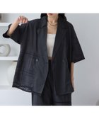 【ジーナシス/JEANASiS】のパッチワークレースWジャケット ブラック系その他|ID: prp329100004524250 ipo3291000000032571168