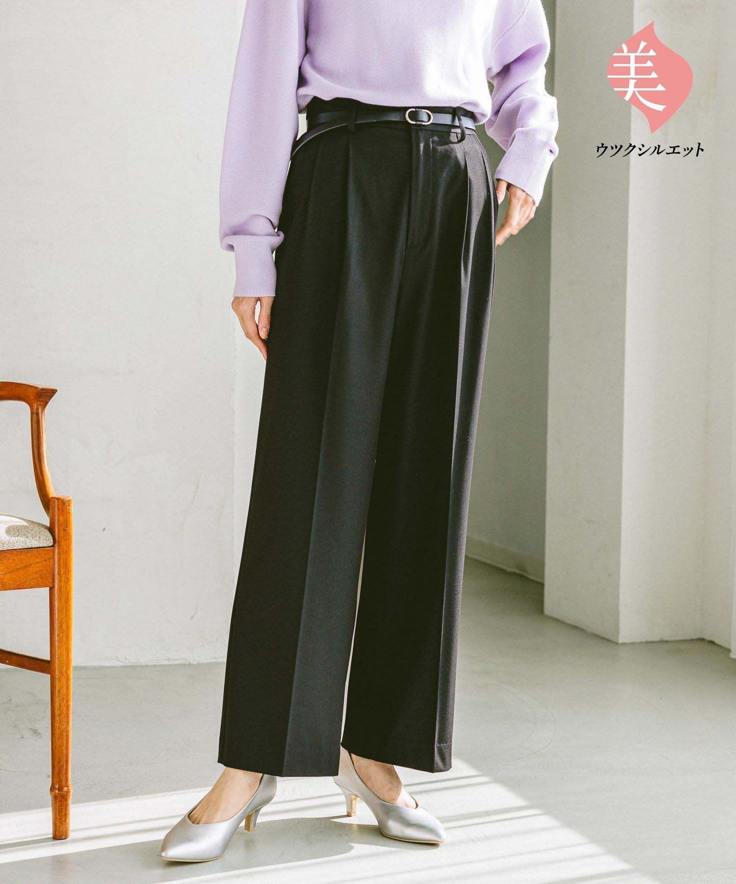 【グローバルワーク/GLOBAL WORK】のウツクシルエットワイドパンツ/133599 インテリア・キッズ・メンズ・レディースファッション・服の通販 founy(ファニー) 　ファッション　Fashion　レディースファッション　WOMEN　パンツ　Pants　ギャザー　Gather　ジャケット　Jacket　ストレッチ　Stretch　センター　Center　ダブル　Double　定番　Standard　フレア　Flare　ワイド　Wide　セレモニー　Ceremony　ブラック09|ID: prp329100004524251 ipo3291000000032002470