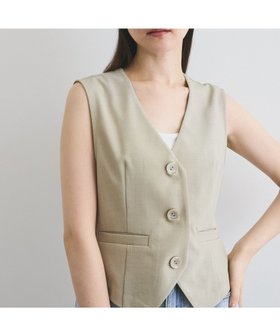 【ビッキー/VICKY】のリネンライクジレ≪セットアップ対応/手洗い可能≫ 人気、トレンドファッション・服の通販 founy(ファニー) ファッション Fashion レディースファッション WOMEN アウター Coat Outerwear トップス・カットソー Tops/Tshirt ベスト/ジレ Gilets/Vests コンパクト Compact ストレッチ Stretch セットアップ Set Up フェイス Face フォルム Form ポケット Pocket |ID:prp329100004524257