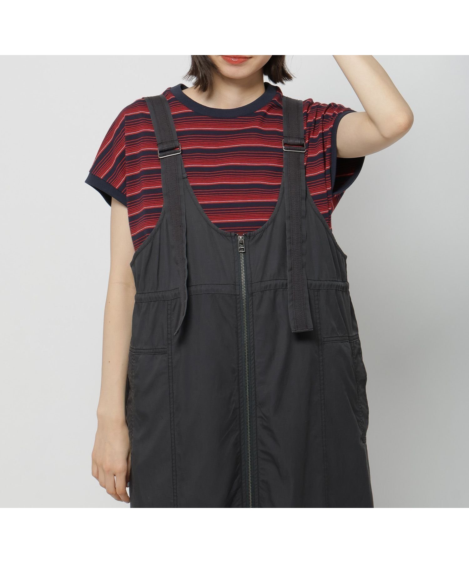 【ニコアンド/niko and】のマルチWAYソフトジャンバースカート インテリア・キッズ・メンズ・レディースファッション・服の通販 founy(ファニー) 　ファッション　Fashion　レディースファッション　WOMEN　スカート　Skirt　おすすめ　Recommend　インナー　Inner　カットソー　Cut And Sew　シアー　Sheer　羽織　Haori　チャコール18|ID: prp329100004524259 ipo3291000000032002499