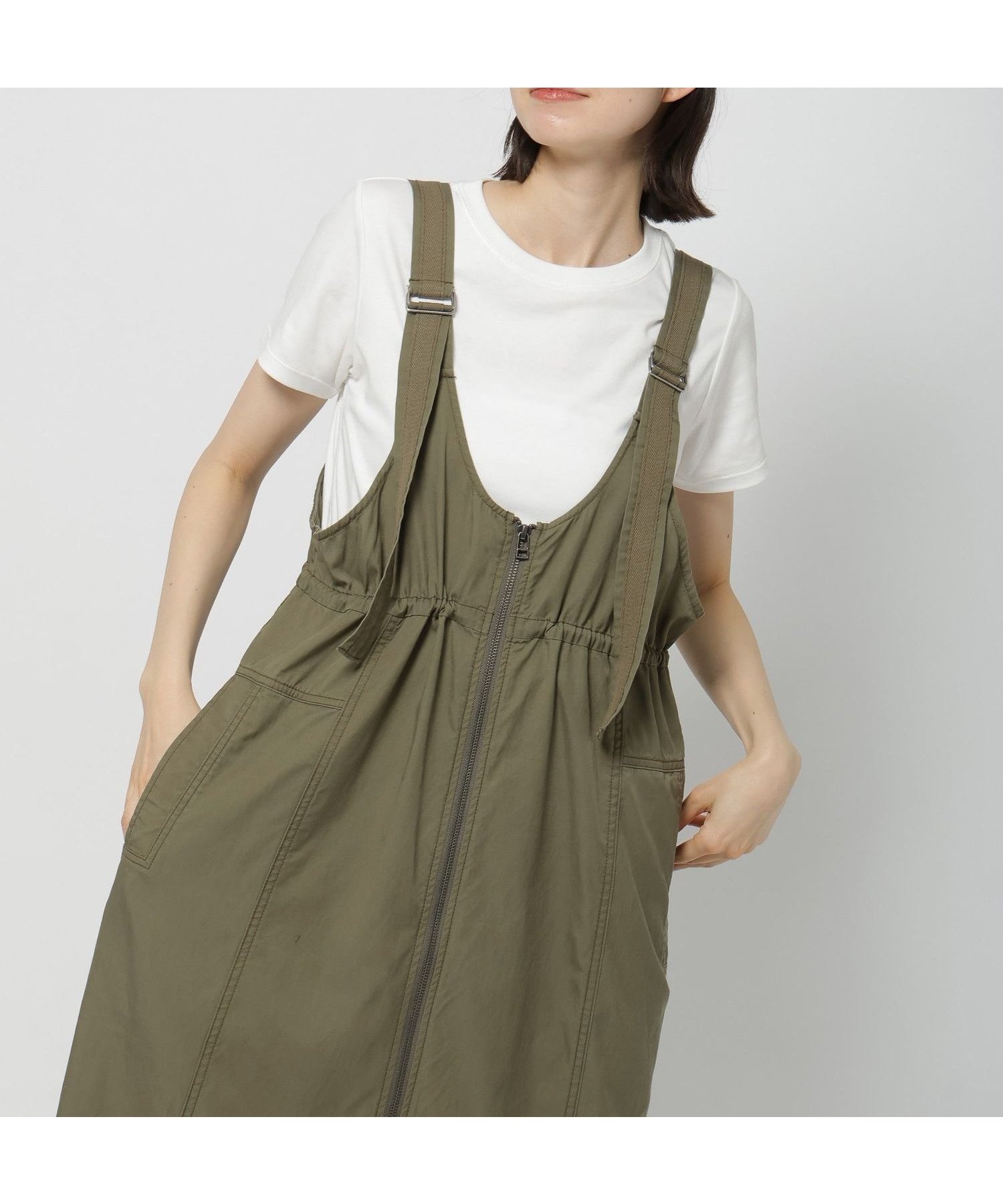【ニコアンド/niko and】のマルチWAYソフトジャンバースカート インテリア・キッズ・メンズ・レディースファッション・服の通販 founy(ファニー) 　ファッション　Fashion　レディースファッション　WOMEN　スカート　Skirt　おすすめ　Recommend　インナー　Inner　カットソー　Cut And Sew　シアー　Sheer　羽織　Haori　カーキ78|ID: prp329100004524259 ipo3291000000032002500
