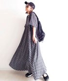 【コーナーズ/CORNERS】のCORNERS by yui コモン柄カフタンワンピース 人気、トレンドファッション・服の通販 founy(ファニー) ファッション Fashion レディースファッション WOMEN ワンピース Dress thumbnail ブラック|ID: prp329100004524266 ipo3291000000032002523