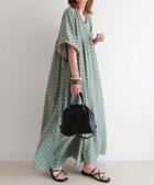 【コーナーズ/CORNERS】のCORNERS by yui コモン柄カフタンワンピース 人気、トレンドファッション・服の通販 founy(ファニー) ファッション Fashion レディースファッション WOMEN ワンピース Dress thumbnail ミント|ID: prp329100004524266 ipo3291000000032002527
