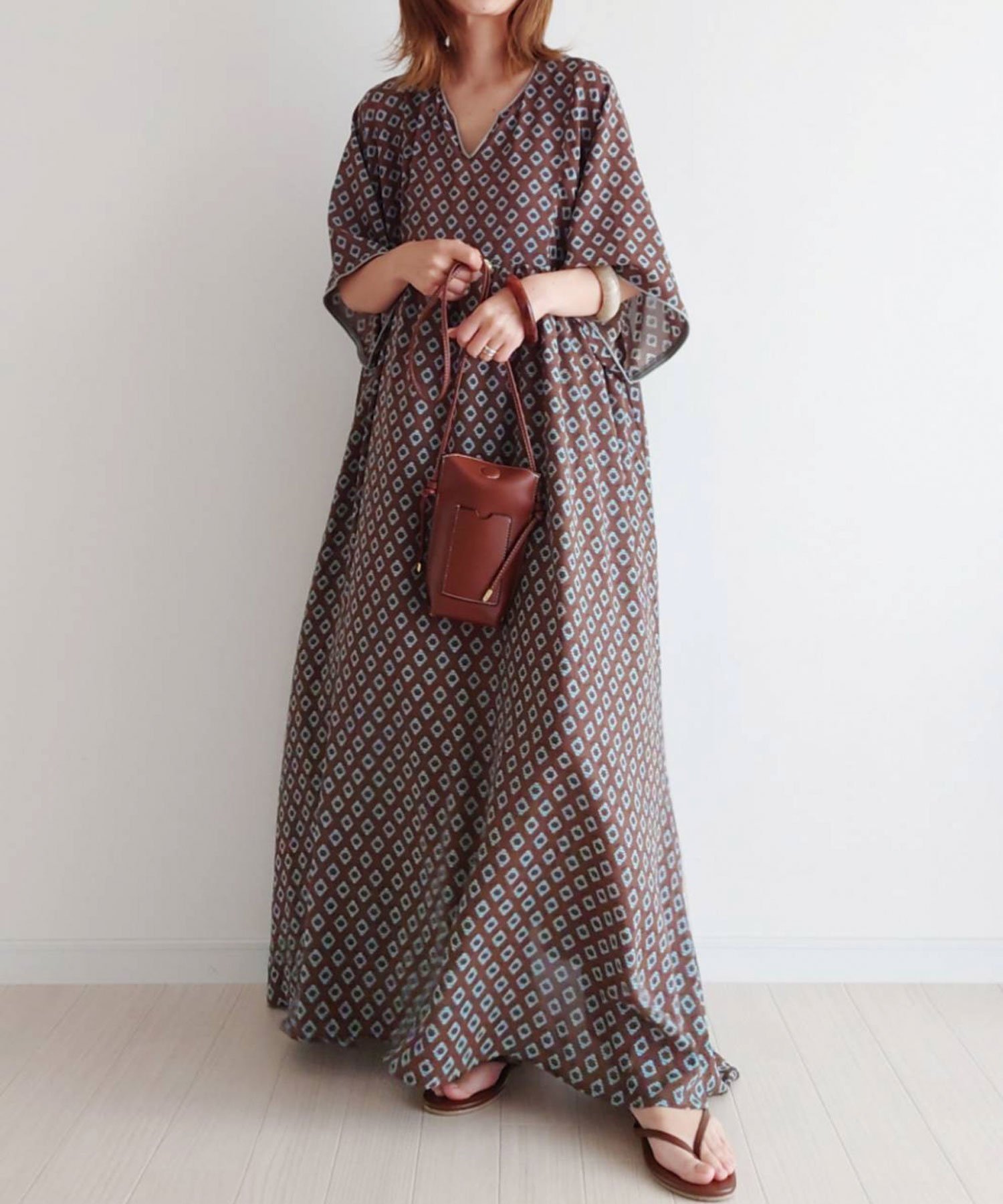 【コーナーズ/CORNERS】のCORNERS by yui コモン柄カフタンワンピース 人気、トレンドファッション・服の通販 founy(ファニー) 　ファッション　Fashion　レディースファッション　Ladies' Fashion Online　ワンピース　Dress　ギャザー　Gather　トレンド　Trend　パイピング　Piping　リラックス　Relax　ロング　Long　ヴィンテージ　Vintage　 other-1|ID: prp329100004524266 ipo3291000000032528477