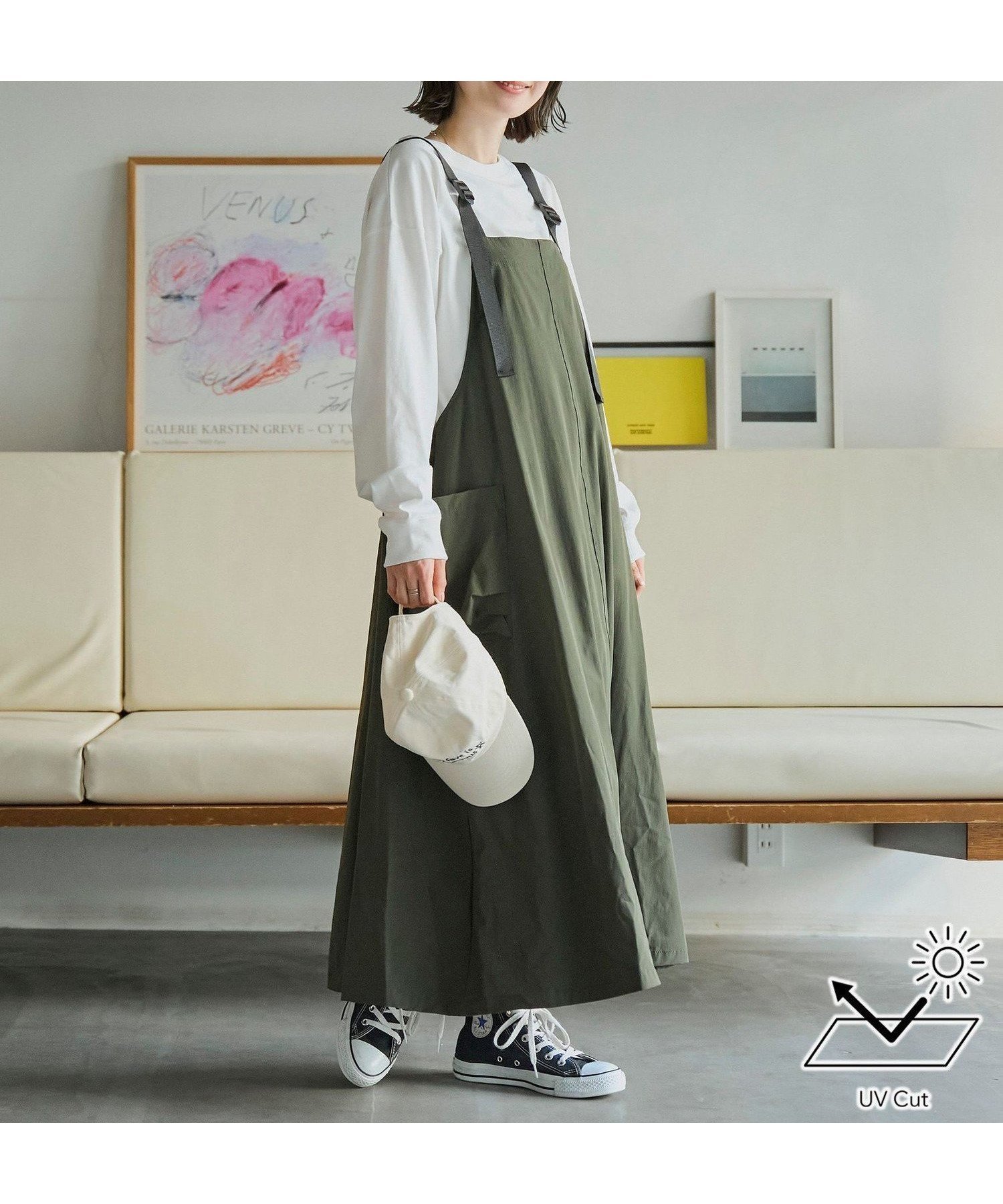 【コーエン/COEN】の【C.Mt】エプロンワンピース インテリア・キッズ・メンズ・レディースファッション・服の通販 founy(ファニー) 　ファッション　Fashion　レディースファッション　Ladies' Fashion Online　ワンピース　Dress　アウトドア　Outdoor　インナー　Inner　スウェット　Sweat　スポーティ　Sporty　フィット　Fit　ポケット　Pocket　リラックス　Relax　ロング　Long　おすすめ　Recommend　夏　Summer　OLIVE|ID: prp329100004524282 ipo3291000000032676724
