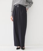 【アンタイトル/UNTITLED】のベルト付き2タックパンツ 人気、トレンドファッション・服の通販 founy(ファニー) ファッション Fashion レディースファッション WOMEN パンツ Pants ベルト Belts おすすめ Recommend ツイル Twill ポケット Pocket 軽量 Lightweight thumbnail ネイビー|ID: prp329100004524285 ipo3291000000032002600