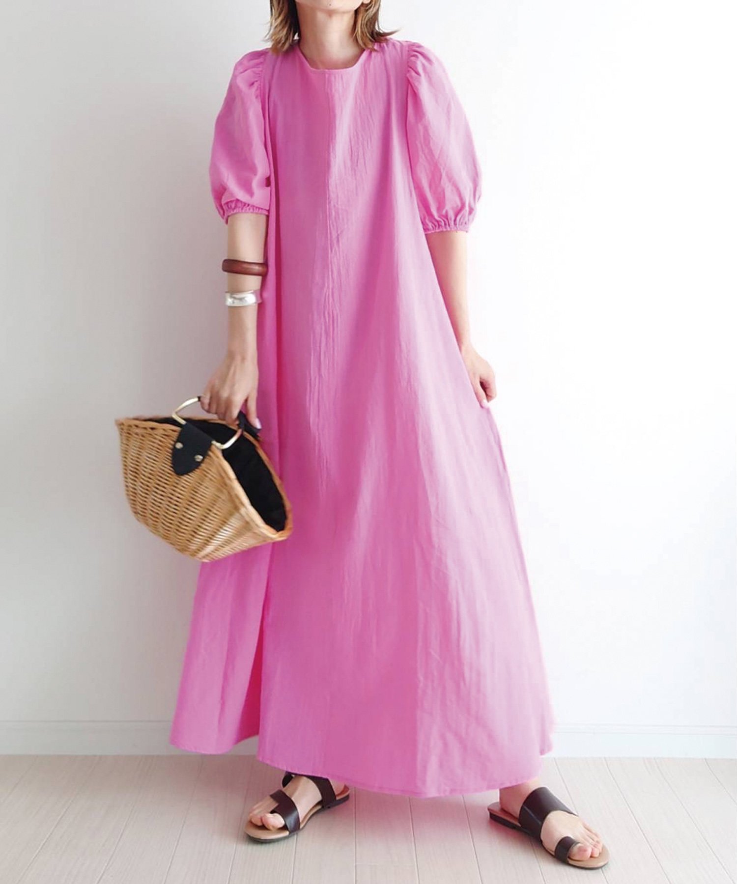 【コーナーズ/CORNERS】のCORNERS by yui ボリュームスリーブバックリボンワンピース インテリア・キッズ・メンズ・レディースファッション・服の通販 founy(ファニー) 　ファッション　Fashion　レディースファッション　WOMEN　ワンピース　Dress　2022年　2022　2022 春夏 S/S　Ss,Spring/Summer,2022　コラボ　Collaboration　リボン　Ribbon　ピンク|ID: prp329100004524292 ipo3291000000032002631