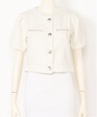 【リップサービス/LIP SERVICE】のLIP SERVICE/サマーツイードハーフジャケット 人気、トレンドファッション・服の通販 founy(ファニー) ファッション Fashion レディースファッション WOMEN アウター Coat Outerwear ジャケット Jackets インナー Inner クロップド Cropped コンパクト Compact サマー Summer シルバー Silver ジャケット Jacket スリーブ Sleeve ダウン Down チェック Check ツイード Tweed デニム Denim ハーフ Half ミックス Mix おすすめ Recommend thumbnail アイボリー|ID: prp329100004524308 ipo3291000000032002687