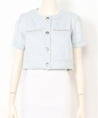 【リップサービス/LIP SERVICE】のLIP SERVICE/サマーツイードハーフジャケット 人気、トレンドファッション・服の通販 founy(ファニー) ファッション Fashion レディースファッション WOMEN アウター Coat Outerwear ジャケット Jackets インナー Inner クロップド Cropped コンパクト Compact サマー Summer シルバー Silver ジャケット Jacket スリーブ Sleeve ダウン Down チェック Check ツイード Tweed デニム Denim ハーフ Half ミックス Mix おすすめ Recommend thumbnail ブルー|ID: prp329100004524308 ipo3291000000032002689