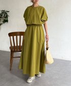 【シェトワ/Chez toi】のボリュームブラウス×フレアスカートSET グリーン|ID: prp329100004524333 ipo3291000000032002780
