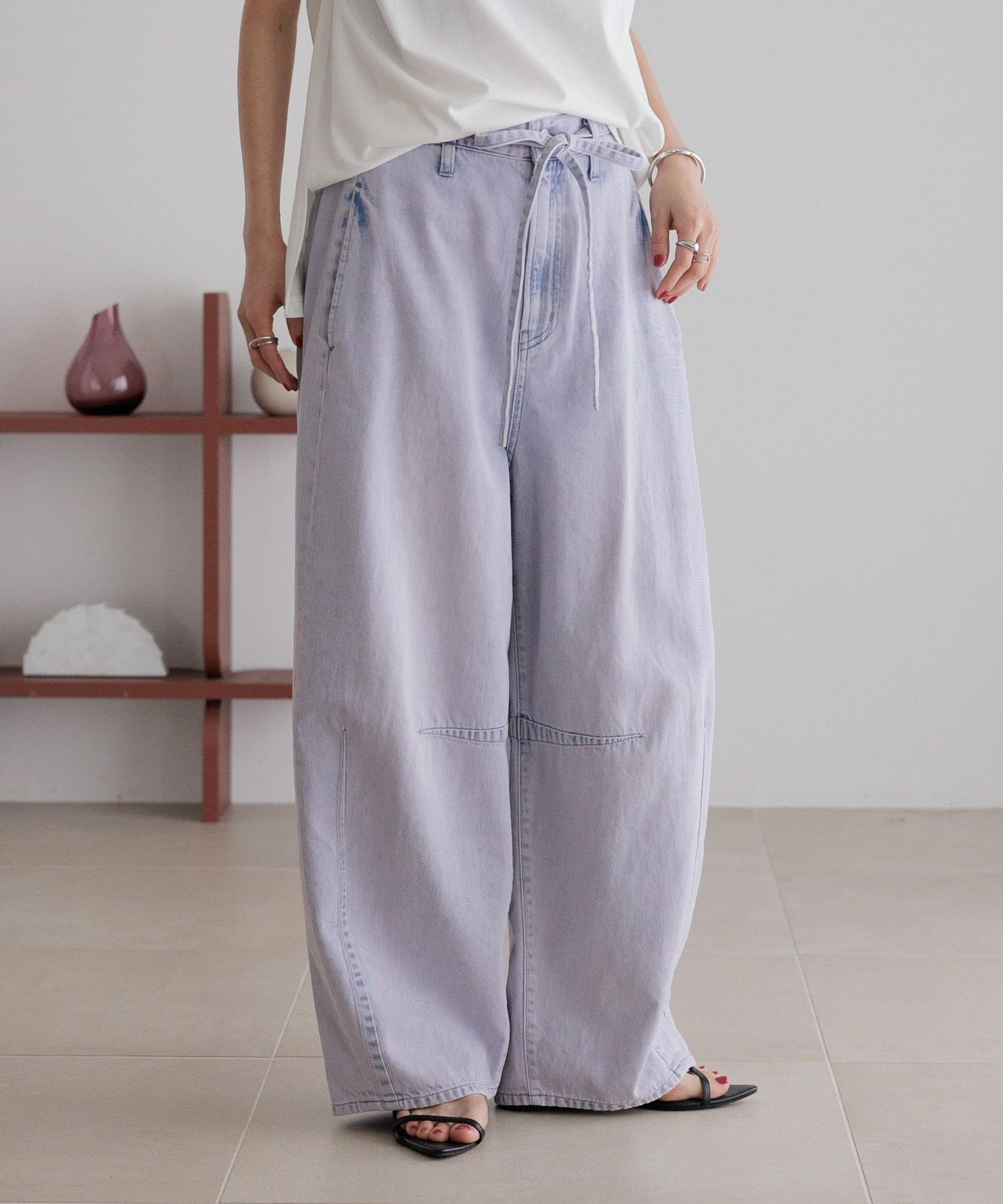 【ローリーズファーム/LOWRYS FARM】のイージーバレルデニムパンツ インテリア・キッズ・メンズ・レディースファッション・服の通販 founy(ファニー) 　ファッション　Fashion　レディースファッション　WOMEN　パンツ　Pants　デニムパンツ　Denim Pants　おすすめ　Recommend　カットソー　Cut And Sew　シューズ　Shoes　ショート　Short　デニム　Denim　トレンド　Trend　バランス　Balance　パープル|ID: prp329100004524338 ipo3291000000032002807
