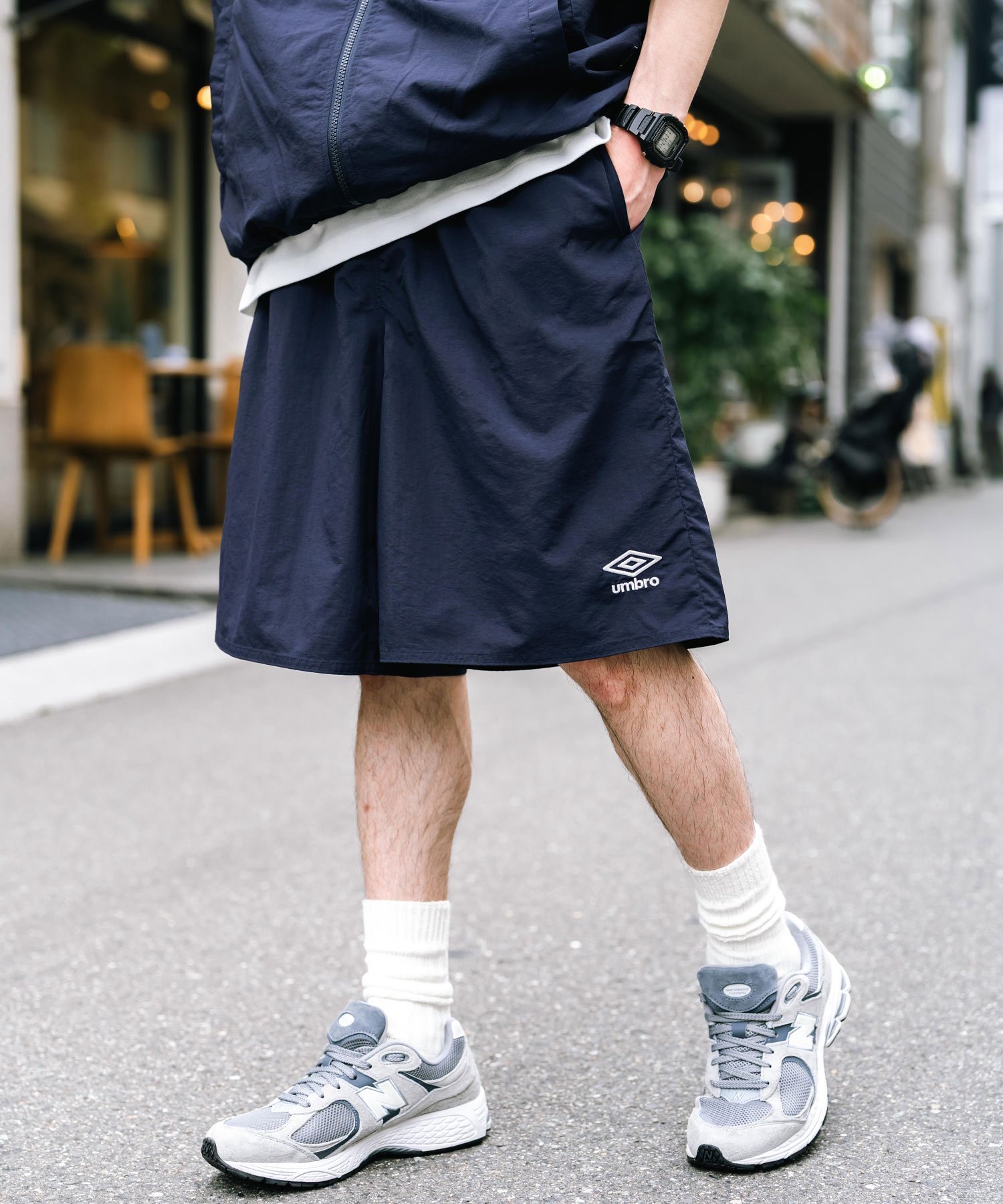 【ロッキーモンロー/Rocky Monroe】のUMBRO 別注コラボ ワンポイントロゴ刺繍ナイロンショートパンツ インテリア・キッズ・メンズ・レディースファッション・服の通販 founy(ファニー) 　ファッション　Fashion　レディースファッション　WOMEN　パンツ　Pants　ハーフ / ショートパンツ　Short Pants　アウトドア　Outdoor　コラボ　Collaboration　軽量　Lightweight　ドローコード　Draw Cord　フロント　Front　別注　Special Order　メンズ　Mens　リラックス　Relax　ワンポイント　One Point　おすすめ　Recommend　ネイビー|ID: prp329100004524352 ipo3291000000032002881