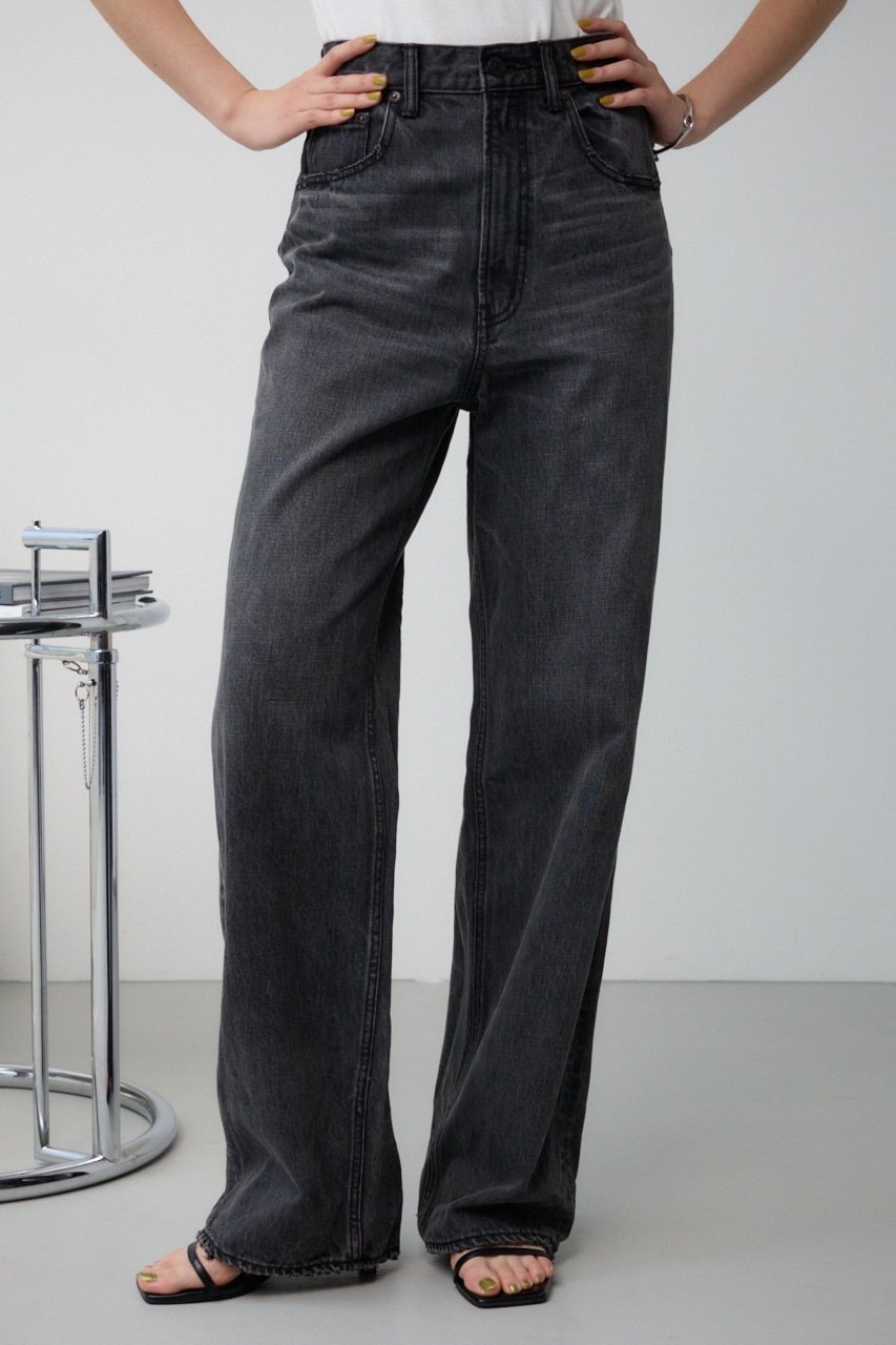 【アズール バイ マウジー/AZUL by moussy】のAZUL DENIM ハイウエストワイドデニム インテリア・キッズ・メンズ・レディースファッション・服の通販 founy(ファニー) 　ファッション　Fashion　レディースファッション　WOMEN　2024年　2024　2024春夏・S/S　Ss,Spring/Summer,2024　おすすめ　Recommend　ユーズド　Used　ワイド　Wide　夏　Summer　S/S・春夏　Ss・Spring/Summer　L/BLK1|ID: prp329100004524365 ipo3291000000032002927