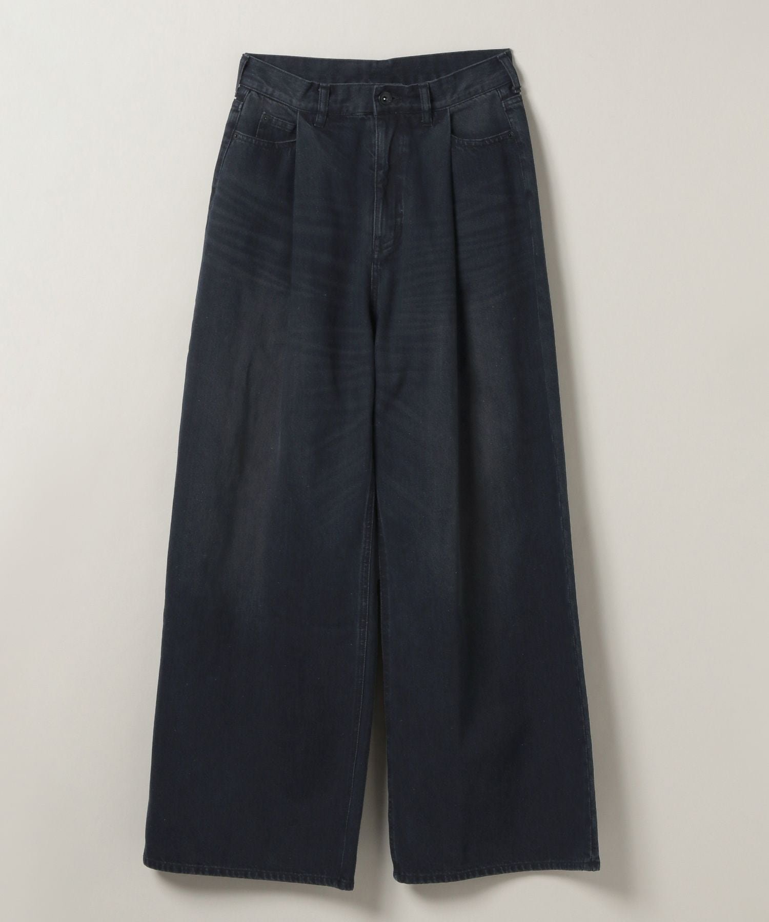 【ジーナシス/JEANASiS】のカラータックデニムワイドパンツ インテリア・キッズ・メンズ・レディースファッション・服の通販 founy(ファニー) 　ファッション　Fashion　レディースファッション　WOMEN　パンツ　Pants　ヴィンテージ　Vintage　カットソー　Cut And Sew　ジャケット　Jacket　スウェット　Sweat　デニム　Denim　ブリーチ　Bleach　おすすめ　Recommend　ブラック|ID: prp329100004524414 ipo3291000000032003122