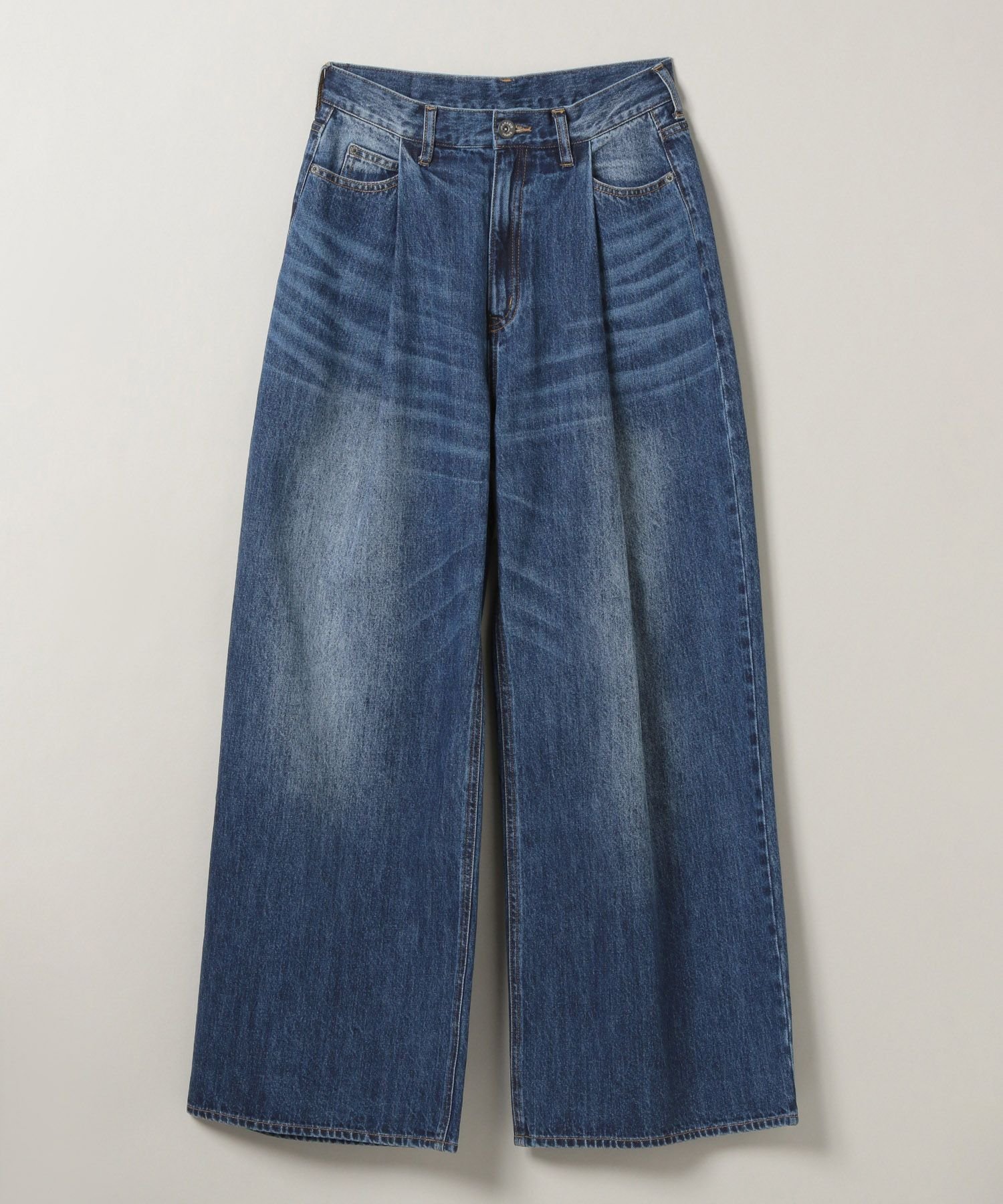 【ジーナシス/JEANASiS】のカラータックデニムワイドパンツ インテリア・キッズ・メンズ・レディースファッション・服の通販 founy(ファニー) 　ファッション　Fashion　レディースファッション　WOMEN　パンツ　Pants　ヴィンテージ　Vintage　カットソー　Cut And Sew　ジャケット　Jacket　スウェット　Sweat　デニム　Denim　ブリーチ　Bleach　おすすめ　Recommend　インディゴブルー|ID: prp329100004524414 ipo3291000000032003131