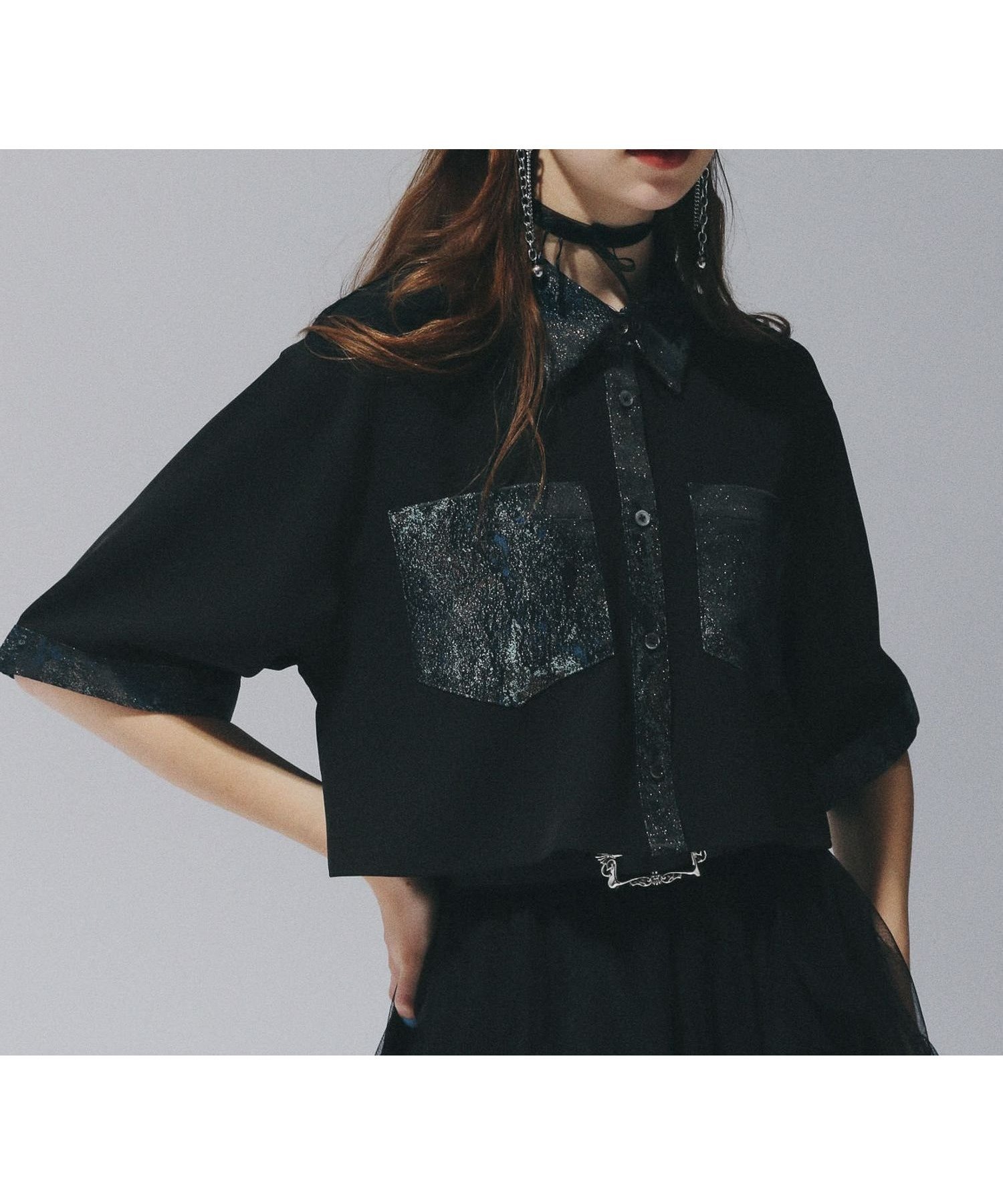 【ハレ/HARE】のジャガードキリカエシャツ インテリア・キッズ・メンズ・レディースファッション・服の通販 founy(ファニー) 　ファッション　Fashion　レディースファッション　WOMEN　トップス・カットソー　Tops/Tshirt　シャツ/ブラウス　Shirts/Blouses　キャミソール　Camisole　シアー　Sheer　ショート　Short　ポケット　Pocket　ワイド　Wide　切替　Switching　半袖　Short Sleeve　夏　Summer　羽織　Haori　ブルー85|ID: prp329100004524441 ipo3291000000032003267