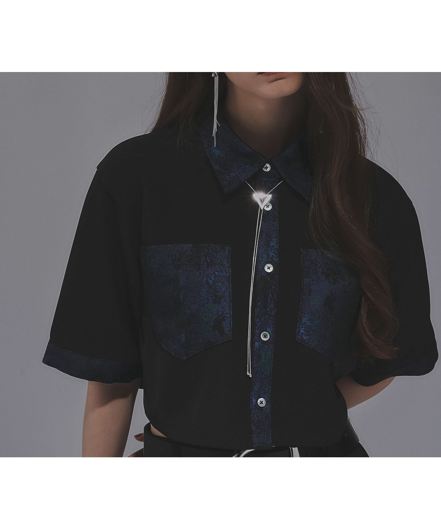 【ハレ/HARE】のジャガードキリカエシャツ インテリア・キッズ・メンズ・レディースファッション・服の通販 founy(ファニー) 　ファッション　Fashion　レディースファッション　WOMEN　トップス・カットソー　Tops/Tshirt　シャツ/ブラウス　Shirts/Blouses　キャミソール　Camisole　シアー　Sheer　ショート　Short　ポケット　Pocket　ワイド　Wide　切替　Switching　半袖　Short Sleeve　夏　Summer　羽織　Haori　ブルーパープル95|ID: prp329100004524441 ipo3291000000032003268
