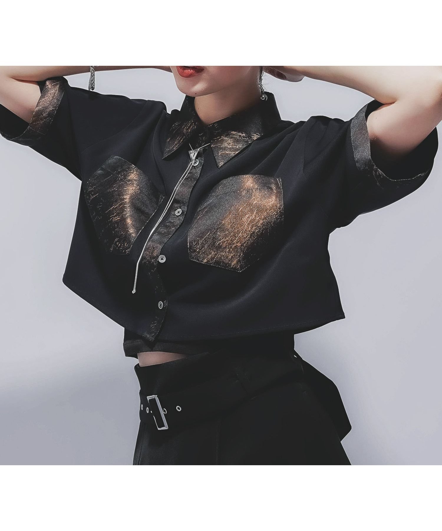 【ハレ/HARE】のジャガードキリカエショートシャツ インテリア・キッズ・メンズ・レディースファッション・服の通販 founy(ファニー) 　ファッション　Fashion　レディースファッション　Ladies' Fashion Online　トップス・カットソー　Tops/Tshirt　シャツ/ブラウス　Shirts/Blouses　キャミソール　Camisole　シアー　Sheer　ショート　Short　ポケット　Pocket　ワイド　Wide　切替　Switching　半袖　Short Sleeve　夏　Summer　羽織　Haori　オレンジ系その他49|ID: prp329100004524441 ipo3291000000032521406