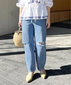 【スローブ イエナ/SLOBE IENA】のLE DENIM クラッシュカーブデニムパンツ サックスブルー B|ID: prp329100004524449 ipo3291000000032003287