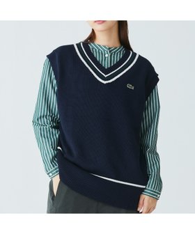 【ラコステ/LACOSTE】のコットンポリニットチルデンベスト 人気、トレンドファッション・服の通販 founy(ファニー) ファッション Fashion レディースファッション WOMEN アウター Coat Outerwear トップス・カットソー Tops/Tshirt ニット Knit Tops ベスト/ジレ Gilets/Vests ベーシック Basic |ID:prp329100004524463