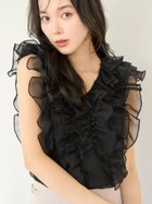 【スナイデル/SNIDEL】のノースリフリルブラウス BLK[009]|ID: prp329100004524465 ipo3291000000032003356