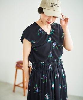 【ルクールブラン/le.coeur blanc】の《WEB/一部店舗限定アイテム》KAZUMIDOIボタニカルギャザーワンピース 人気、トレンドファッション・服の通販 founy(ファニー) ファッション Fashion レディースファッション WOMEN ワンピース Dress シフォン Chiffon ボタニカル Botanical モチーフ Motif リラックス Relax 夏 Summer |ID:prp329100004524492