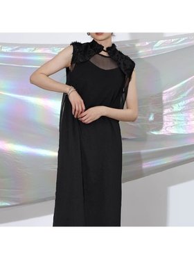 【ラシュッド/LASUD】のシャギーショルダーノースリーブワンピース 人気、トレンドファッション・服の通販 founy(ファニー) ファッション Fashion レディースファッション Ladies' Fashion Online ワンピース Dress シンプル Simple ハイネック High Neck |ID:prp329100004524503