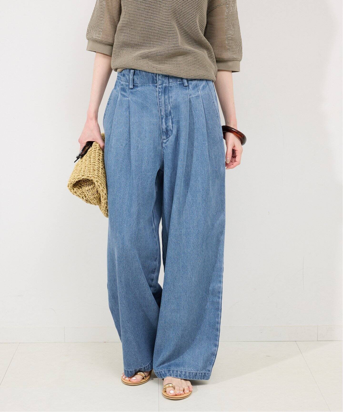 【スローブ イエナ/SLOBE IENA】の《WEB限定/追加4 》LEDENIM TUCK TROUSER インテリア・キッズ・メンズ・レディースファッション・服の通販 founy(ファニー) 　ファッション　Fashion　レディースファッション　WOMEN　2025年　2025　ブルー A|ID: prp329100004524508 ipo3291000000032003503