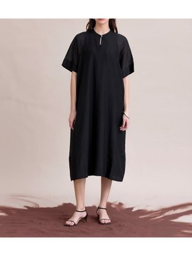 【ラシュッド/LASUD】のコットンシルクハーフスリーブワンピース 人気、トレンドファッション・服の通販 founy(ファニー) ファッション Fashion レディースファッション WOMEN ワンピース Dress シアー Sheer シルク Silk シンプル Simple フレア Flare エレガント 上品 Elegant 切替 Switching |ID:prp329100004524515