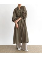 【ラシュッド/LASUD】のシアーコットンシャツワンピース カーキ|ID: prp329100004524527 ipo3291000000032299870