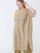 【ラシュッド/LASUD】のピンタックシアーシャツワンピース オレンジ|ID: prp329100004524534 ipo3291000000032298967